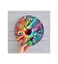 bilge Tasarım spor temalı Çocuk Odası Duvar Saati 30 x 30 CM (Karışık)