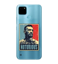 Realme C21Y/C25Y Uyumlu Conor Mcgregor Notorious Desenli Şeffaf Telefon Kılıfı
