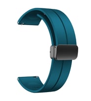 ​​Amazfit GTS Bip Lite S GTR 42mm Kordon Magnetli Ayarlanır Silikon Kordon 20mm (Petrol Mavisi)