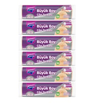 Büzgülü 10'lu Çöp Torbası Vanilya Kokulu Büyük Boy 65 x 70 cm Altılı Paket
