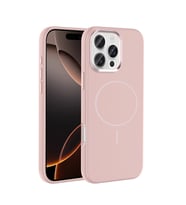 iPhone 16 Pro Max Kılıf MagSafe Şarj Özellikli Metal Kamera Çerçeveli Edi Silikon Kapak (Rose)