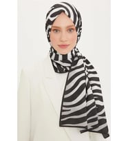 Armine Zebra Modal Şal Siyah Beyaz (Siyah - Beyaz)