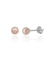 925 AYAR GÜMÜŞ KABUK İNCİ 4 MM PEMBE KUSURSUZ ŞEKİL KÜPE