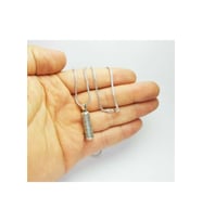 Erkek Gümüş Cevşen Muska Zincir Geometrik Desenli