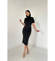 Siyah Balıkçı Yaka Elbise