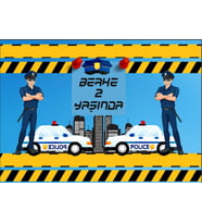 Polis Temalı Doğum Günü Afişi 35X50 cm