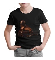 At 3 Siyah Çocuk Tshirt