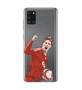 Samsung Galaxy A21S Uyumlu Fernando Torres Desenli Şeffaf Telefon Kılıfı