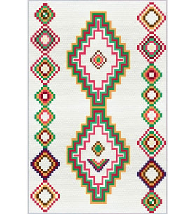 Eliana Home Baskılı, Yıkanabilir Kaymaz Taban Salon Halısı LNA1733 100x150 cm (Beyaz)