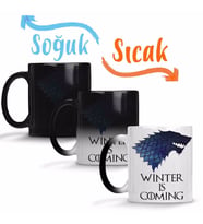 Stark Logo Game of Thrones Sihirli Kupa Bardak Porselen