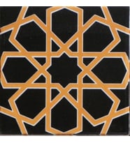 Armada Çini 20x20 Cm SP 89-v Sarı Siyah Türkmen Yıldızı Çini Karo