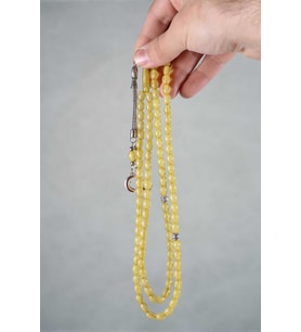 Küçük Boy 99'luk Limon Sarı Taneli Namaz Tesbihi