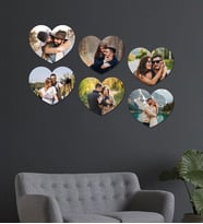 Kişiye Özel 6 Fotoğraflı Kalp Mdf Tablo