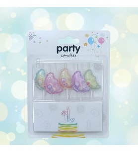 Renkli Kelebek 5 li Mum Set