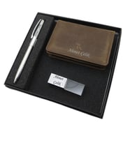 Signator D283 İsme Özel Set - Deri Kartlık + 32Gb. Kristal Usb Bellek  + Kalem Seti  İsme Özel Hediyelik Set (Karışık)