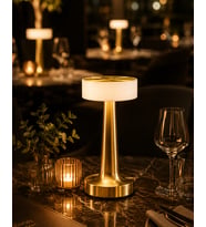Şarjlı Gold Mantar Masa Lambası Dimmer Ayarlı Kablosuz LED Lamba