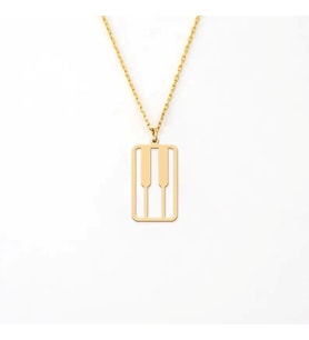 Kişiye Özel Minimal Piyano Kolye 925K Gümüş (Gold)