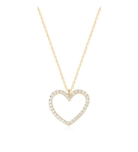 EMILIANO JEWELLERY 925 AYAR ZİRKON TAŞLI KALP KOLYE