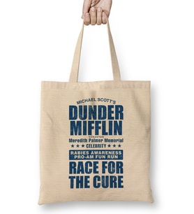 Dunder Mifflin Rabies Awareness Race for the Cure Bez Çanta Uzun Saplı