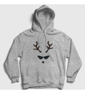 Presmono Unisex Gri Female Deer Yılbaşı Kapüşonlu Sweatshirt 271710tt (Gri)