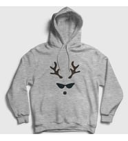 Presmono Unisex Gri Female Deer Yılbaşı Kapüşonlu Sweatshirt 271710tt (Gri)