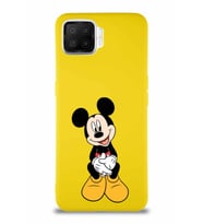Oppo A73 Soft Premier Kapak Mickey Mouse-A Tasarımlı Silikon Kılıf - Sarı (Şeffaf)