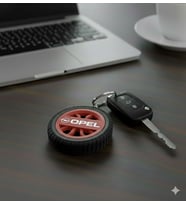 Opel Uyumlu Özel Tasarım Araba Anahtarlığı - Premium Hafif ve Dayanıklı Anahtarlık (Kırmızı)
