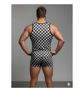 Erkek Desenli Tank Top Boxer Takım