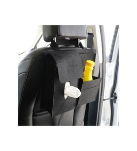 Ergonomik Boy Araç Içi Koltuk Arkası Organizer Keçe Çanta,araç Içi Peçetelik Ve Bardaklık (Siyah)