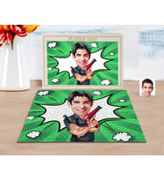 BK Gift Kişiye Özel Erkek Kuaför Karikatürlü 1000 Parça Profesyonel Puzzle-1