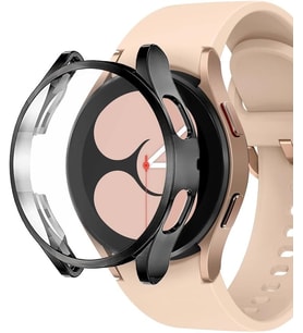 Lexroo Samsung Galaxy Watch 4 44mm için Kılıf 360 Full Round Soft Silicone Siyah [Galaxy - Siyah]