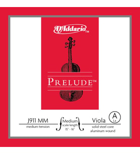 D'Addario J911MM Prelude Medium Scale Viyola Tek Teli - A/La Notası (Aksesuar)  Medium Tansiyon, Masif Çelik Çekirdek, Net Ses Tanımı ve Kararlı Akort Yapısı
