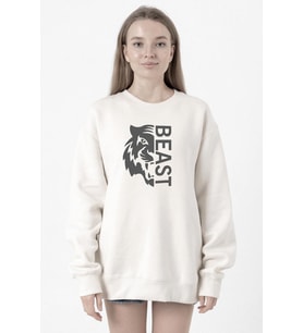 Mr Beast Half Face Beyaz Kadın 2ip Sweatshirt