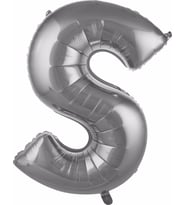 Pazariz  Balon S Harf 76 cm Gümüş Folyo Balon 34 Inc