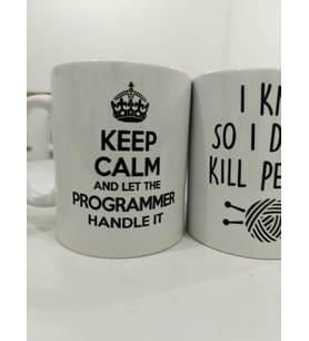 Keep Calm Programmer Kupa - Yazılımcı Komik Seramik Bardak Teknoloji Hediyesi 325ml