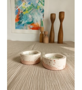 TERRAZZO 2'Lİ DEKORATİF TEALIGHT MUMLUK