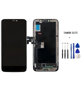 Tkgz - iPhone X Uyumlu Lcd Ekran Dokunmatik -A- Kalite (GX MARKA) + TAMİR SETİ