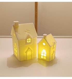 Kış Evleri Mumluk Noel Yılbaşı Süsü Dekoratif Biblo Tealight Ev Mumluk Seti Mumlar Dahildir