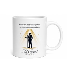 Motivasyon Konuşmacısına Başarı İlham Sahne Işığı Temalı Hediye Kupa Bardak