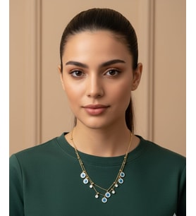 925 Ayar Papatya Silver beyaz mineli zirkon taşlı nazar kolye.rose.gold.rodaj