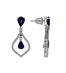 0.49 Karat Pırlantalı Safir Hürrem Küpe PE008