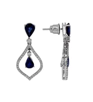0.49 Karat Pırlantalı Safir Hürrem Küpe PE008
