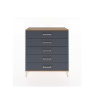 Arges Şifonyer 5 Çekmeceli 88x30x96 Çam-Antrasit
