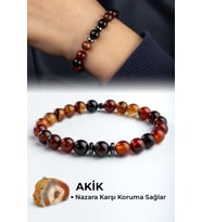 Kızıl Akik Doğal Taş Küre Kesim 8mm Bileklik
