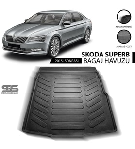 Skoda Super B Bagaj Havuzu 2015 Sonrası Havuzlu Bagaj Paspası
