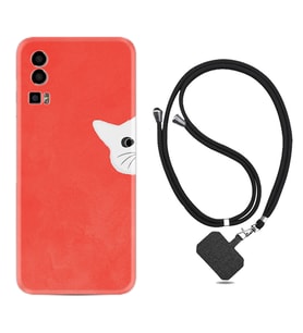 General Mobile Gm 23 Kılıf Silikon Boyun Askılı İpli Desenli Silikon Kedoş 1735