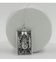 Kişiye Özel 925 Ayar Gümüş The Hıerophant Tarot Kolye (Gümüş)