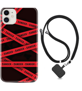 Apple iPhone 11 12 13 Mini Kılıf Boyun Askılı Silikon Danger 1372