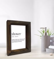 BK Gift Banyo Dekoratif Doğal Masif Ahşap Çerçeve 15x20cm-25 (Beyaz)