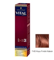 Vital Tüp Saç Boyası 7.65 Koyu Fındık Kabuğu + Oksidan Sıvı 50 Ml